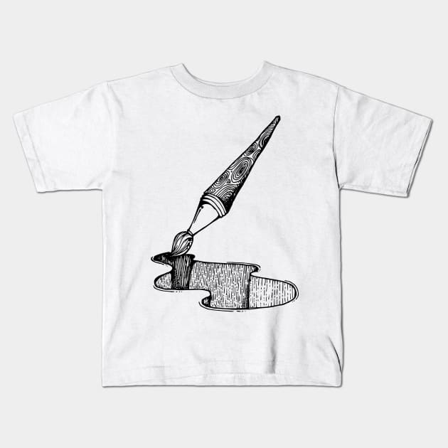 Brush Kids T-Shirt by TKDoodle